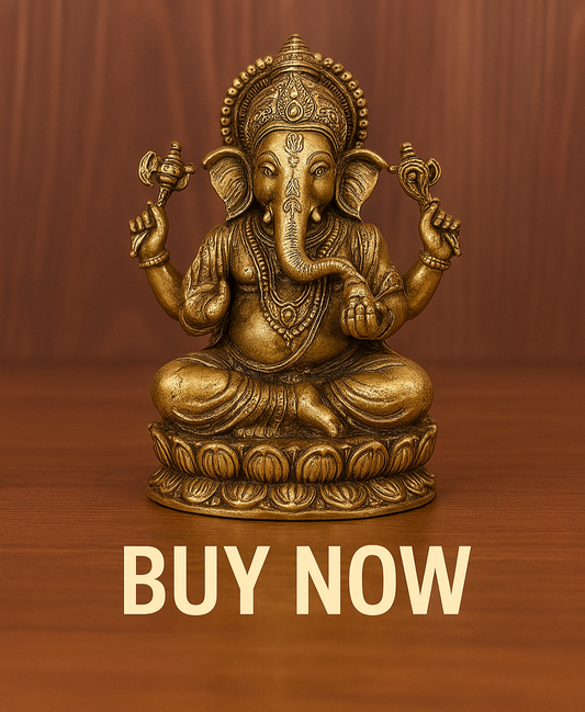 Antique Finish Lord Ganesha Idol for Home Decor, Office Desk, and Spiritual Gifting