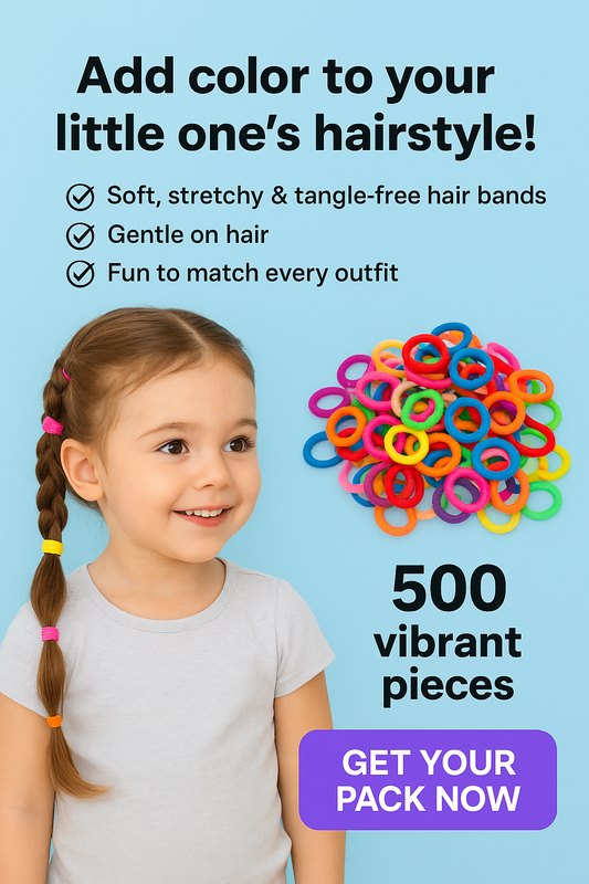 500pcs Baby Kids Rubber Band(Pack Of 100 each) Multicolor color