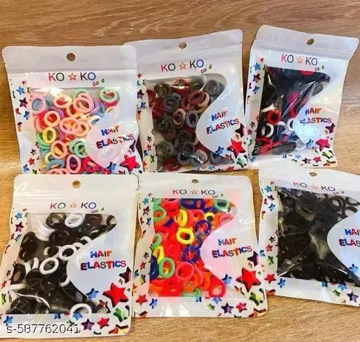 500pcs Baby Kids Rubber Band(Pack Of 100 each) Multicolor color