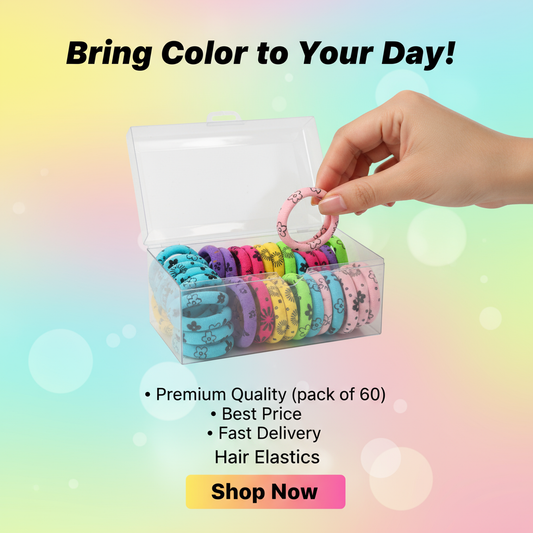 Printed Hair Rubber Band For Girls & Women'S (Multicoloured) 60 Pieces Multicolor color Rubber thalamudi kattu/thalamudi bandham/Jada Bandlu/Muti pattaikal/hair baandukal/Kudalu byandgalu/Hair byandgalu Ideal for Women / Girls