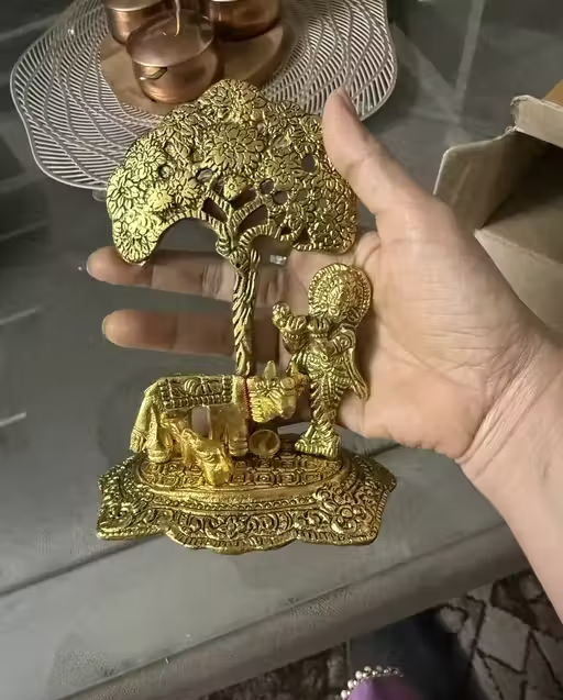 Krishna Cow With Calf Under the Tree Idol