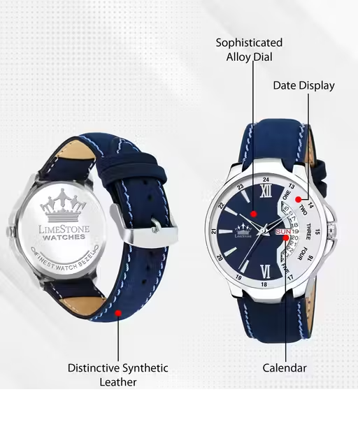 Day and Date Functioning Leather Strap Quartz Analog Watch for Boys/Men - Best Gift Item for Boys/Men (Copy)
