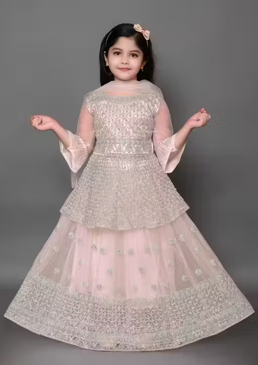 Peach lehenga choli with dupatta