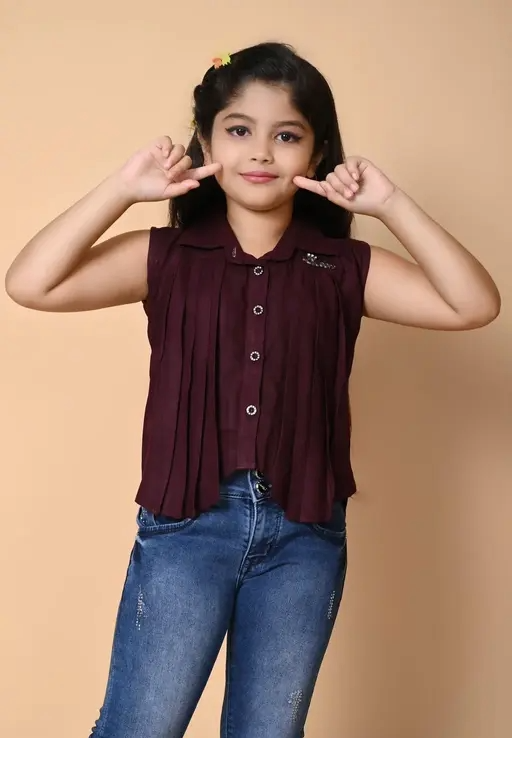 FANCY GRACEFUL KIDS GIRLS UP-DOWN STYLISH TOP