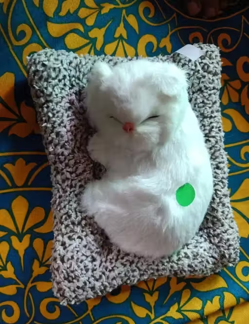 Cute Dashboard Decorative Sleeping Cat for Car Interior & Table Decor | with Sound Effec