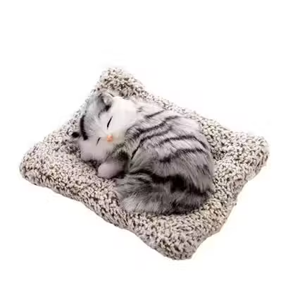 Cute Dashboard Decorative Sleeping Cat for Car Interior & Table Decor | with Sound Effec