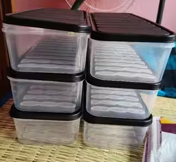 Fridge Storage Containers (Pack of 6) 1500 Ml contanier with Removable Drain Plate Lids Stackable Organizer Box Fruits Vegetables With And Airtight Lid Plastic Keeps Meat Fish Fresh Longer