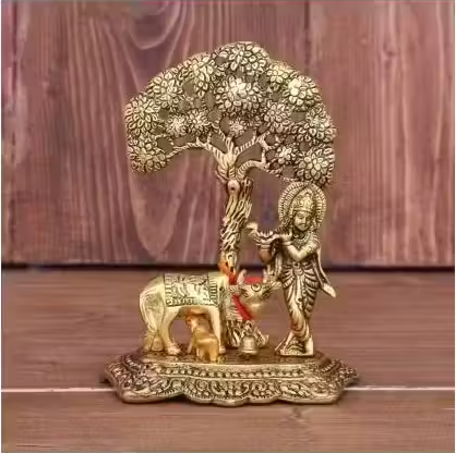 Krishna Cow With Calf Under the Tree Idol