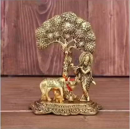 Krishna Cow With Calf Under the Tree Idol