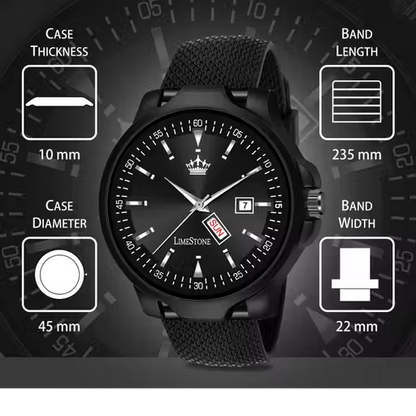 Day and Date Functioning Leather Strap Quartz Analog Watch for Boys/Men - Best Gift Item for Boys/Men