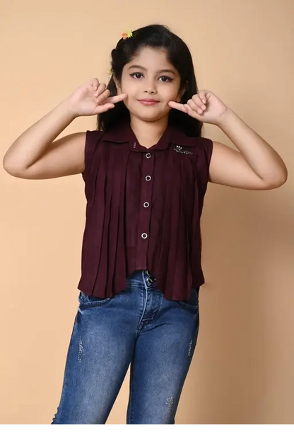 FANCY GRACEFUL KIDS GIRLS UP-DOWN STYLISH TOP